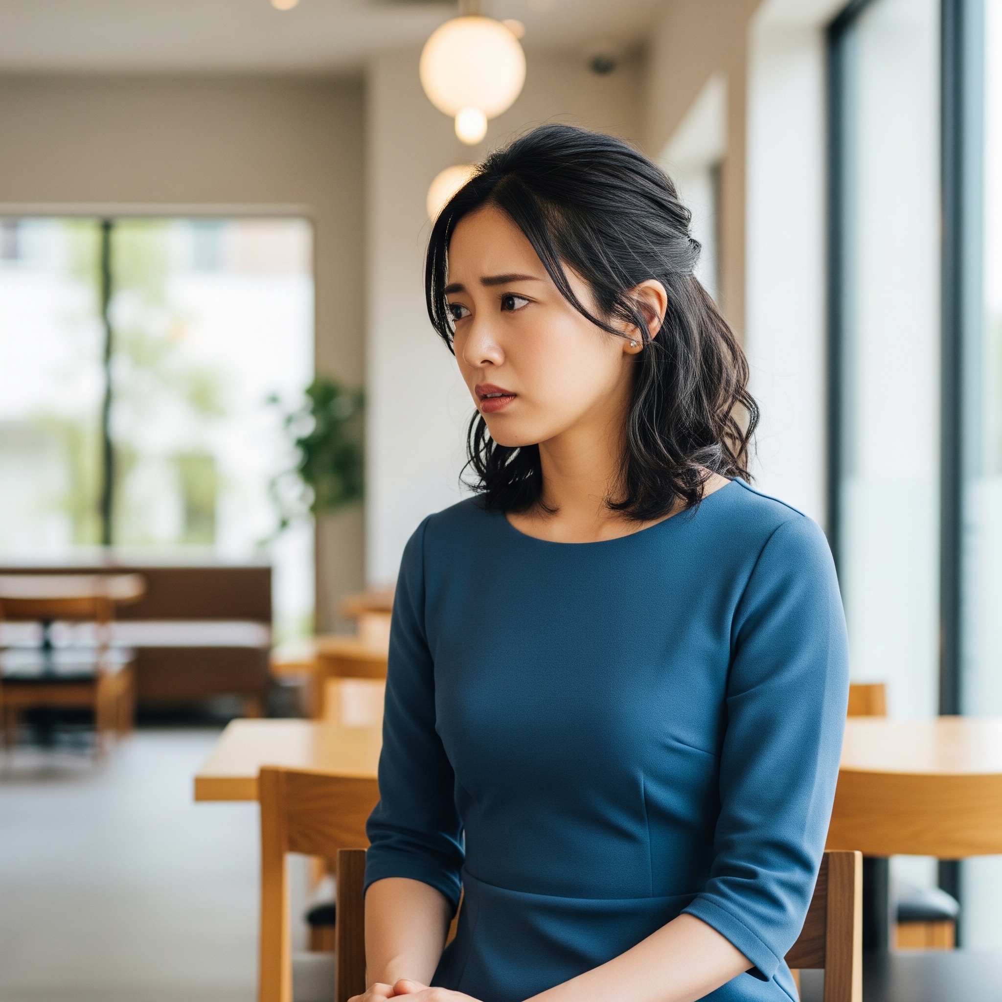 a woman sitting in a chair